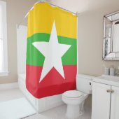 Vlag van Myanmar (Birma) Douchegordijn (In situ)