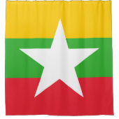 Vlag van Myanmar (Birma) Douchegordijn (Voorkant)