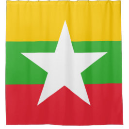 Vlag van Myanmar (Birma) Douchegordijn