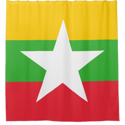 Vlag van Myanmar (Birma) Douchegordijn (Voorkant)