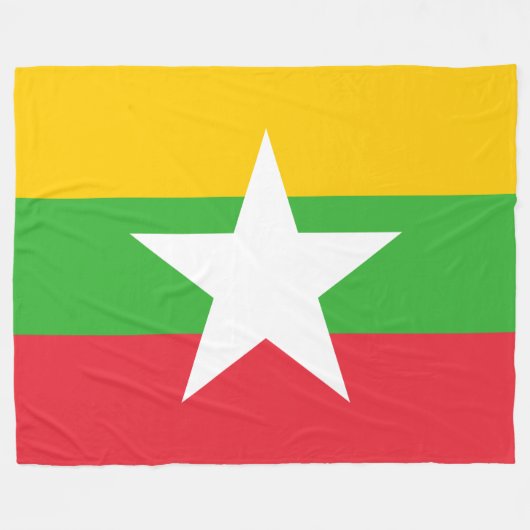 Vlag van Myanmar (Birma) Fleece Deken (Voorkant (Horizontaal))