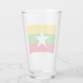 Vlag van Myanmar (Birma) Glas (Achterkant)