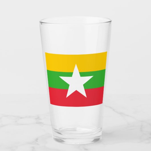 Vlag van Myanmar (Birma) Glas (Voorkant)
