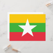Vlag van Myanmar (Birma) Kaart (Voorkant / Achterkant in situ)