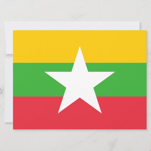 Vlag van Myanmar (Birma) Kaart (Voorkant)