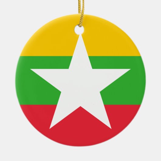 Vlag van Myanmar (Birma) Keramisch Ornament (Voorkant)