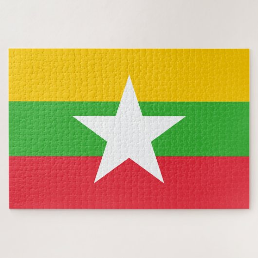 Vlag van Myanmar (Birma) Legpuzzel (Horizontaal)