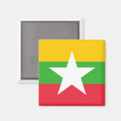 Vlag van Myanmar (Birma) Magneet (Voorkant / Achterkant)
