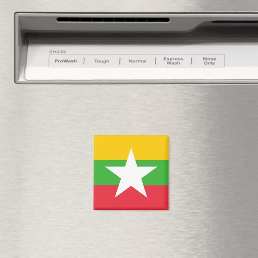 Vlag van Myanmar (Birma) Magneet (Insitu (Vaatwasser))