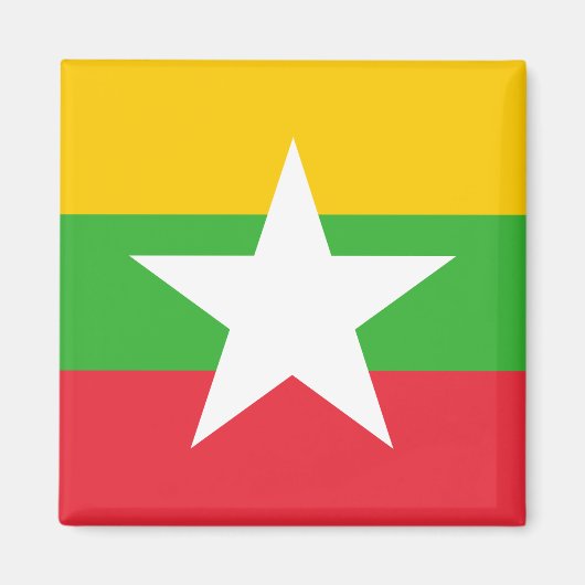 Vlag van Myanmar (Birma) Magneet (Voorkant)