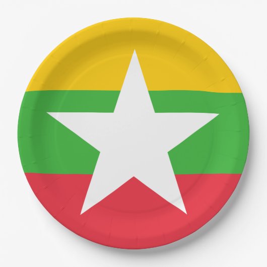 Vlag van Myanmar (Birma) Papieren Bordje (Voorkant)