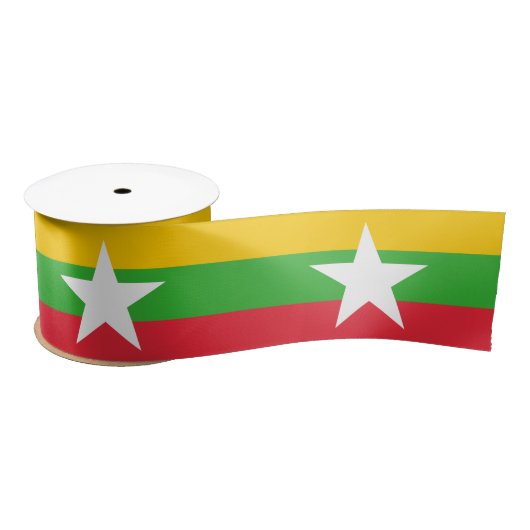 Vlag van Myanmar (Birma) Satijnen Lint (Spoel)