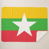 Vlag van Myanmar (Birma) Sherpa Deken (Voorkant (horizontaal))