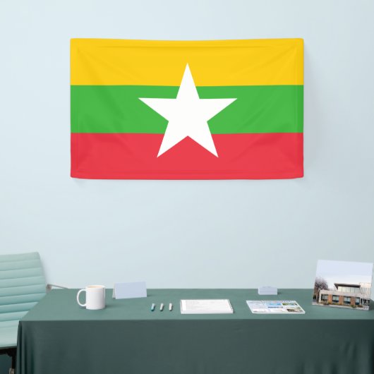 Vlag van Myanmar (Birma) Spandoek (Beurs)