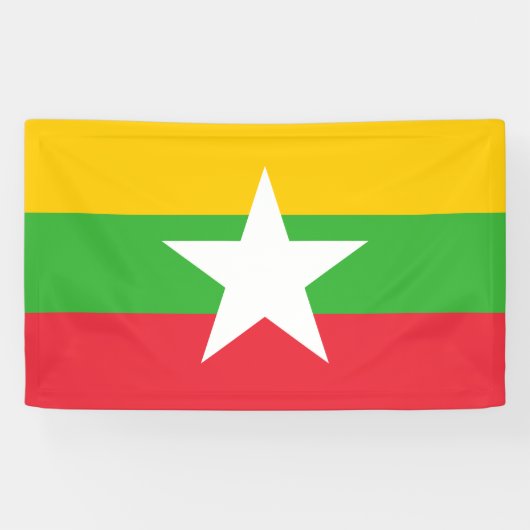 Vlag van Myanmar (Birma) Spandoek (Horizontaal)