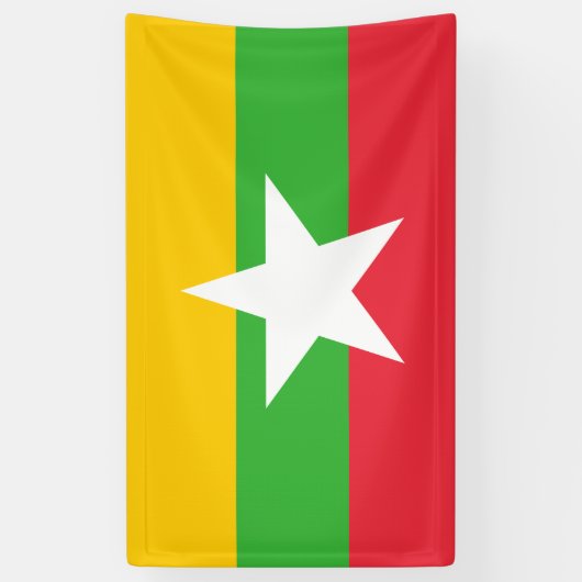 Vlag van Myanmar (Birma) Spandoek (Verticaal)