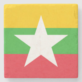 Vlag van Myanmar (Birma) Stenen Onderzetter