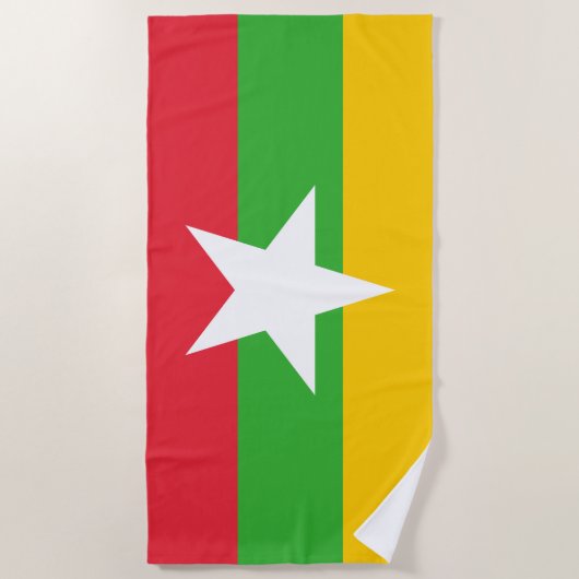 Vlag van Myanmar (Birma) Strandlaken (Voorkant)