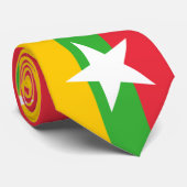 Vlag van Myanmar (Birma) Stropdas (Opgerold)