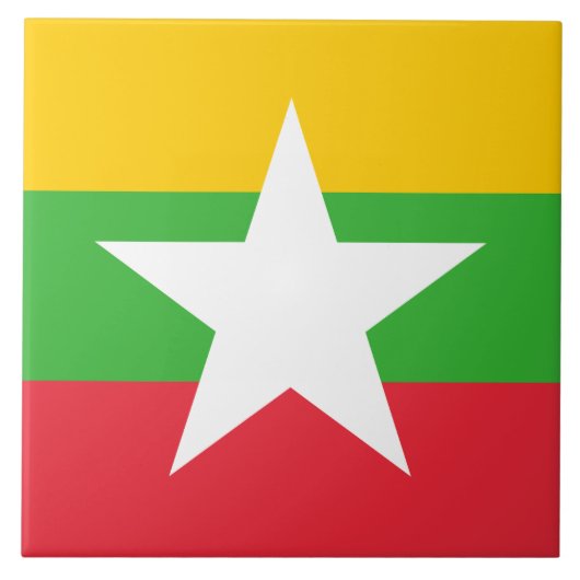 Vlag van Myanmar (Birma) Tegeltje (Voorkant)