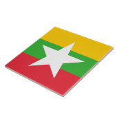 Vlag van Myanmar (Birma) Tegeltje (Zijkant)