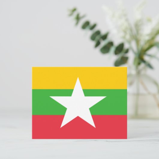 vlag van Myanmar Briefkaart (Staand voorkant)