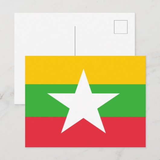 vlag van Myanmar Briefkaart (Voorkant / Achterkant)