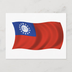 vlag van Myanmar Briefkaart