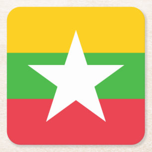 Vlag van Myanmar Kartonnen Onderzetters