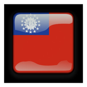 vlag van Myanmar Perfect Poster