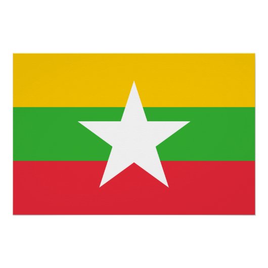 Vlag van Myanmar Perfect Poster (Voorkant)