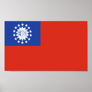 vlag van Myanmar Poster