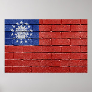 vlag van Myanmar Poster
