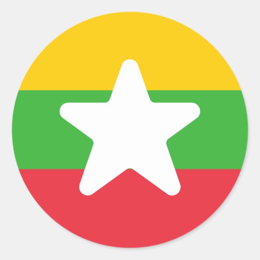vlag van Myanmar Ronde Sticker (Voorkant)