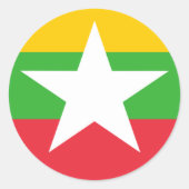 vlag van Myanmar Ronde Sticker (Voorkant)
