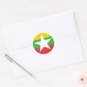 vlag van Myanmar Ronde Sticker (Envelop)