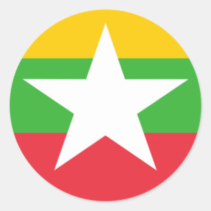 vlag van Myanmar Ronde Sticker