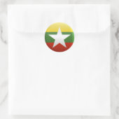 vlag van Myanmar Ronde Sticker (Tas)
