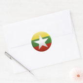 vlag van Myanmar Ronde Sticker (Envelop)
