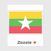 vlag van Myanmar Sticker (Vel)