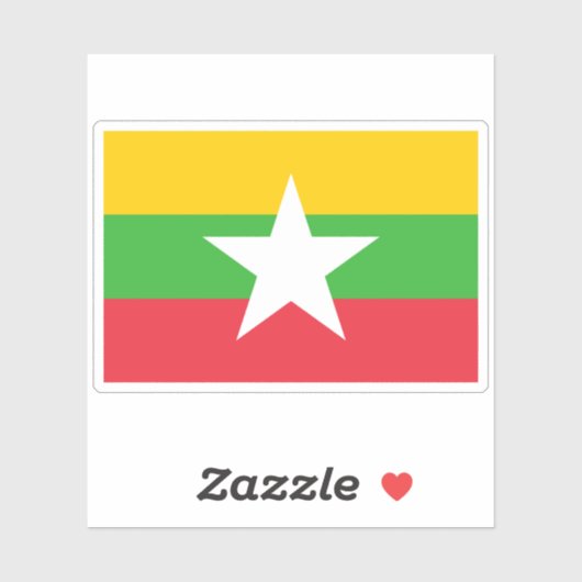 vlag van Myanmar Sticker (Vel)