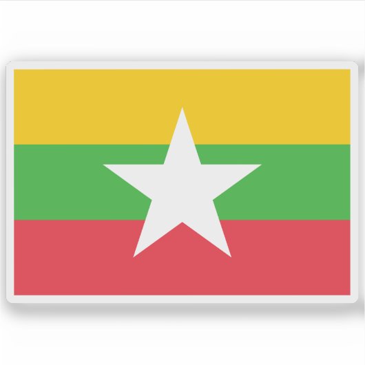 vlag van Myanmar Sticker (Voorkant)