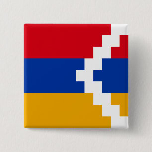 Vlag van Nagorno-Karabach Vierkante Button 5,1 Cm
