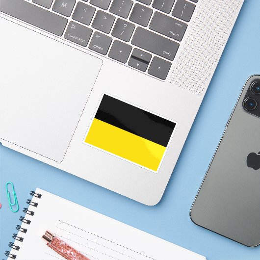 Vlag van Namen, België Sticker (Laptop met iPhone)