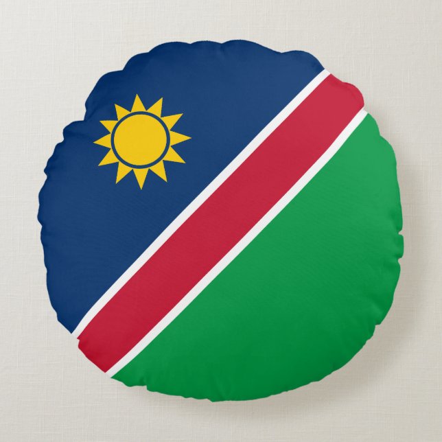 Vlag van Namibië Rond Kussen (Voorkant)