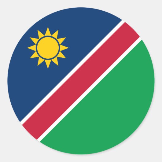 Vlag van Namibië Ronde Sticker (Voorkant)