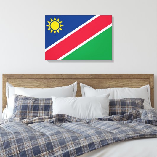 Vlag van Namibië (Zuid-Afrika) Canvas Afdruk (Insitu (Slaapkamer))