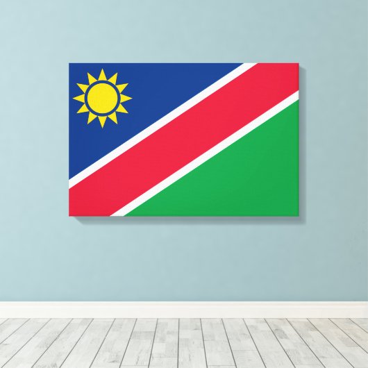 Vlag van Namibië (Zuid-Afrika) Canvas Afdruk (Insitu (Houten vloer))