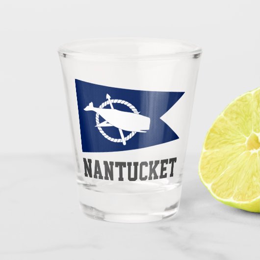 Vlag van Nantucket, Massachusetts Shot Glas (Voorkant)