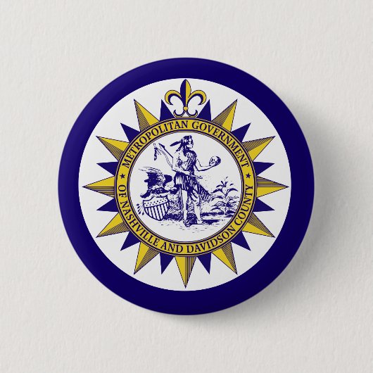 Vlag van Nashville, Tennessee Ronde Button 5,7 Cm (Voorkant)